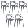 Kit 5 Cadeiras Masters Allegra - Cinza Escuro - 1