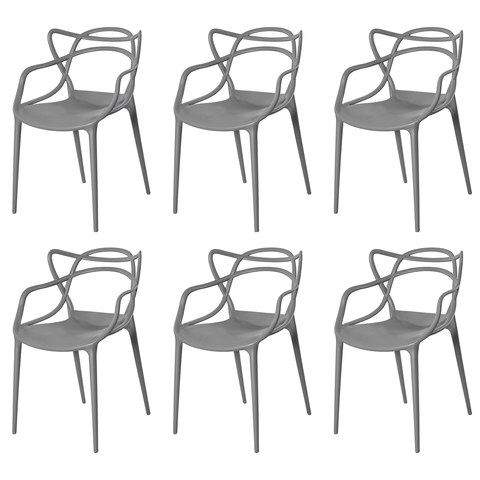 Kit 6 Cadeiras Allegra Polipropileno: Design Moderno para Sala de Jantar e Varanda