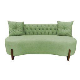 Sofá 2 Lugares Orgânico Curvo Tókio 150cm Bouclé Verde - 2