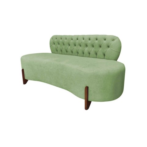 Sofá 2 Lugares Orgânico Curvo Tókio 150cm Bouclé Verde