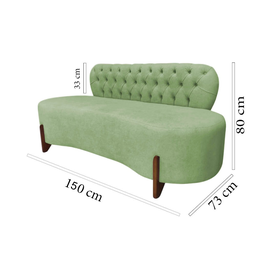 Sofá 2 Lugares Orgânico Curvo Tókio 150cm Bouclé Verde - 7