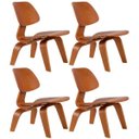 Ver imagem 1 de Kit 4 Cadeiras Charles Eames Lcw - Poltrona Lounge - Madeira Escura