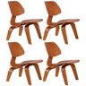 Kit 4 Cadeiras Charles Eames Lcw - Poltrona Lounge - Madeira Escura - 1