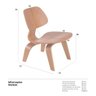 Kit 4 Cadeiras Charles Eames Lcw - Poltrona Lounge - Madeira Escura - 7