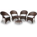 Ver imagem 1 de Conjunto Miami - 4 poltronas + Mesa Redonda - Duna Cru