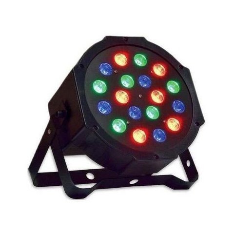 Canhão Luz Par64 18 Led 1w Rgb Dmx Refletor Iluminação Festa Balada Dj Bivolt