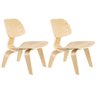 Kit 2 Cadeiras Charles Eames Lcw - Poltrona Lounge - Madeira Clara - 1