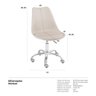 Cadeira de Rodízios Estofada Tulipa - Office - Escritório - Nude - 5