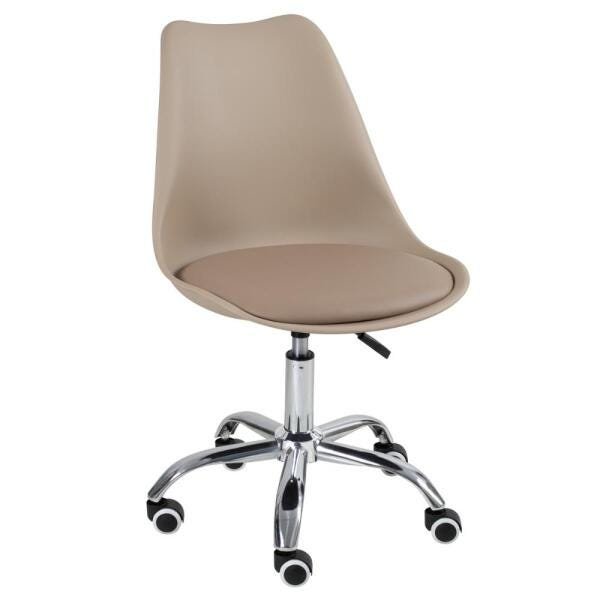 Cadeira de Rodízios Estofada Tulipa - Office - Escritório - Nude - 1