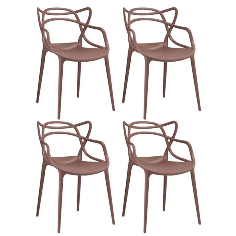 Kit 4 Cadeiras Masters Allegra - Marrom Kit 4 Cadeiras Masters Allegra - Marrom
