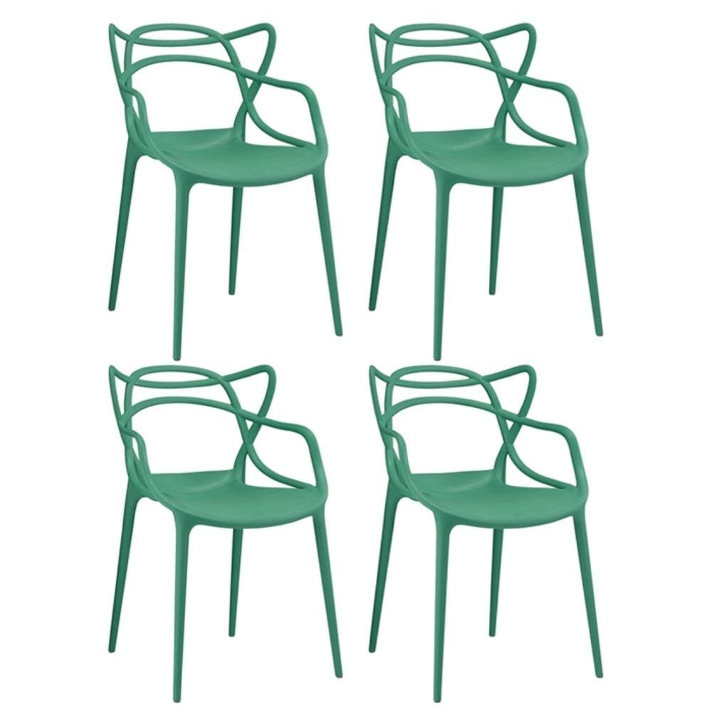 Kit 4 Cadeiras Masters Allegra - Verde Escuro - 1