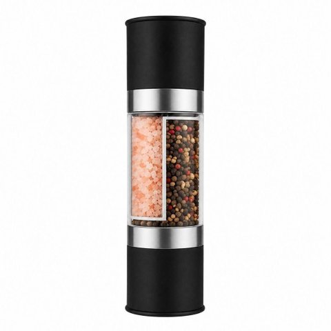Moedor de Sal e Pimenta Manual 2 em 1 Aço Inox e Acrílico Triturador de Temperos