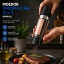 Ver imagem 2 de Moedor de Sal e Pimenta Manual 2 em 1 Aço Inox e Acrílico Triturador de Temperos