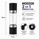 Ver imagem 4 de Moedor de Sal e Pimenta Manual 2 em 1 Aço Inox e Acrílico Triturador de Temperos