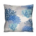 Ver imagem 1 de Capa de Almofada Decorativa Coral Azul para Sofá 100% Algodão - 45x45cm