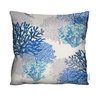 Capa de Almofada Decorativa Coral Azul para Sofá 100% Algodão - 45x45cm - 1