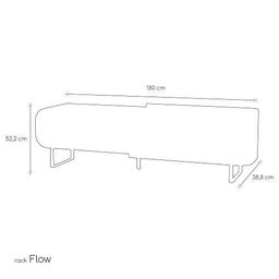 Rack para TV até 75 Polegadas Flow 180cm com 2 Portas Pés de Aço Moderno Potenza - 5