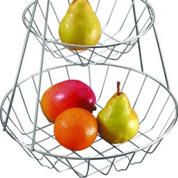 Fruteira Dois Andares Aço Cromado para Bancada Mesa Cozinha - 2