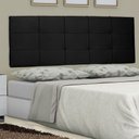 Ver imagem 1 de Cabeceira Painel Casal Lia Slim 140cm Suede Preto