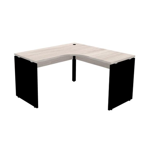 Mesa de Escritório em L Pé Painel Pe25 em Mdp 145 x 145 x 60cm Cor Nogueira Casablanca e Base