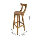 Ver imagem 6 de Kit 6 Bancos Altos Bistrô de Madeira com Encosto Girafa Ideal para Bar e Restaurante Natural