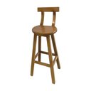 Ver imagem 3 de Kit 6 Bancos Altos Bistrô de Madeira com Encosto Girafa Ideal para Bar e Restaurante Natural