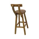 Ver imagem 5 de Kit 6 Bancos Altos Bistrô de Madeira com Encosto Girafa Ideal para Bar e Restaurante Natural