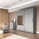 Ver imagem 1 de Quarto Casal Completo com Guarda-roupa Malthus 2 Portas de Correr, 1 Cômoda e 2 Mesas de Cabeceira