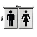 Ver imagem 2 de Combo 10 Placas de Sinalização Banheiro Masculino / Feminino 20x15 Acesso - B-567 F9e
