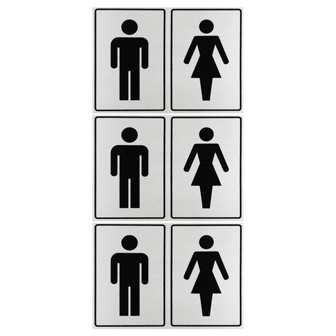 Combo 10 Placas de Sinalização Banheiro Masculino / Feminino 20x15 Acesso - B-567 F9e