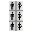 Ver imagem 1 de Combo 10 Placas de Sinalização Banheiro Masculino / Feminino 20x15 Acesso - B-567 F9e
