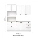 Ver imagem 4 de Cozinha Completa Americana 7 Portas 5 Gavetas 100% Mdf Branco - Henn