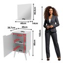 Ver imagem 3 de Conjunto de Banheiro com Gabinete e Espelheira 1 Porta Retrô 45cm Multimóveis CR10169 Branco