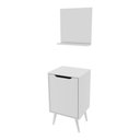 Ver imagem 1 de Conjunto de Banheiro com Gabinete e Espelheira 1 Porta Retrô 45cm Multimóveis CR10169 Branco
