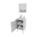 Ver imagem 4 de Conjunto de Banheiro com Gabinete e Espelheira 1 Porta Retrô 45cm Multimóveis CR10169 Branco