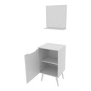 Ver imagem 5 de Conjunto de Banheiro com Gabinete e Espelheira 1 Porta Retrô 45cm Multimóveis CR10169 Branco