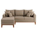 Ver imagem 1 de Sofá Beny com Chaise Esquerda, 3 Lugares, Estofado em Linho, Base em Madeira, 1,40x2,00m.
