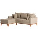 Ver imagem 4 de Sofá Beny com Chaise Esquerda, 3 Lugares, Estofado em Linho, Base em Madeira, 1,40x2,00m.