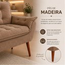 Ver imagem 6 de Kit Namoradeira Sofá + 1 Puff Opala Confortável para Leitura Capuccino