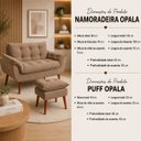 Ver imagem 4 de Kit Namoradeira Sofá + 1 Puff Opala Confortável para Leitura Capuccino