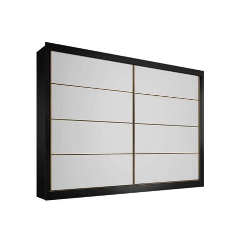 Guarda Roupas 2 Portas de Correr e 6 Gavetas Sevilha Branco/preto - Europa