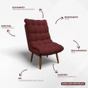 Ver imagem 3 de Kit 2 Poltronas para Sala Decorativa Consultório Clínica Recepção Salão Manicure Sufler Decorativa L