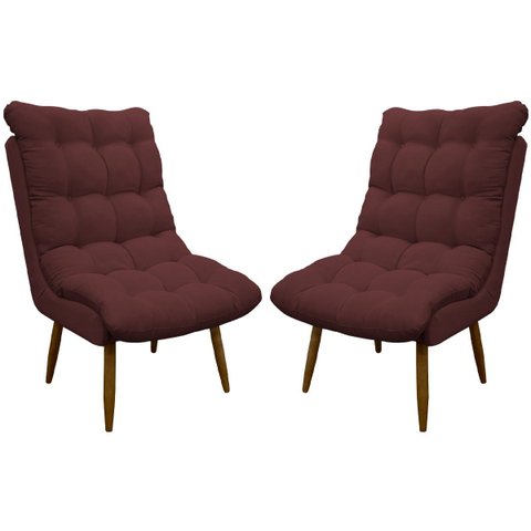 Kit 2 Poltronas para Sala Decorativa Consultório Clínica Recepção Salão Manicure Sufler Decorativa L