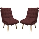 Ver imagem 1 de Kit 2 Poltronas para Sala Decorativa Consultório Clínica Recepção Salão Manicure Sufler Decorativa L