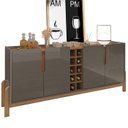Ver imagem 1 de Buffet Aparador 190cm Com Adega 050520 Cinza Perola Cedro DCASA