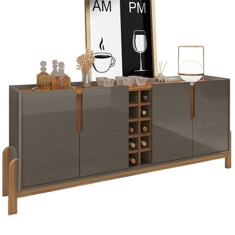 Buffet Aparador 190cm Com Adega 050520 Cinza Perola Cedro DCASA