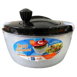 Seca Salada Prática Eficiente 23cm Grande Centrífuga de Salada Secador de Verduras Manual 4 Litros V - 4