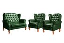 Ver imagem 1 de Conjunto Imperador Sofá Chesterfield Decoração Sala Recepção Estilo Vintage - Couríssimo Verde