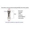 Ver imagem 6 de Extensor Cromado Prolongador Longo Torneira Chuveiro 1/2''