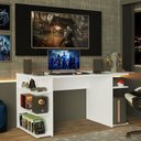 Ver imagem 1 de Mesa para Computador Gamer e Painel para Tv até 50 Madesa - Branco/preto